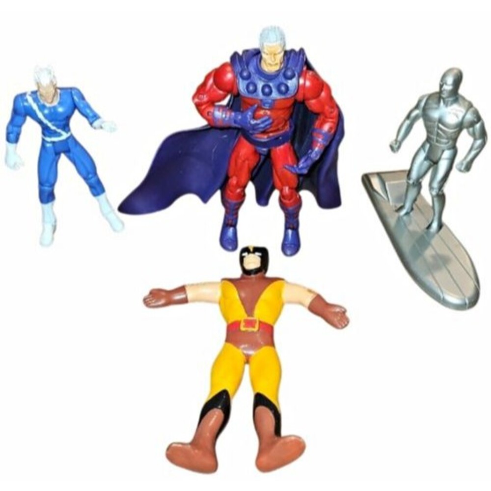 Marvel Vintage Figure Lot Magneto Quicksilver Silver Surfer Wolverine Toy Biz